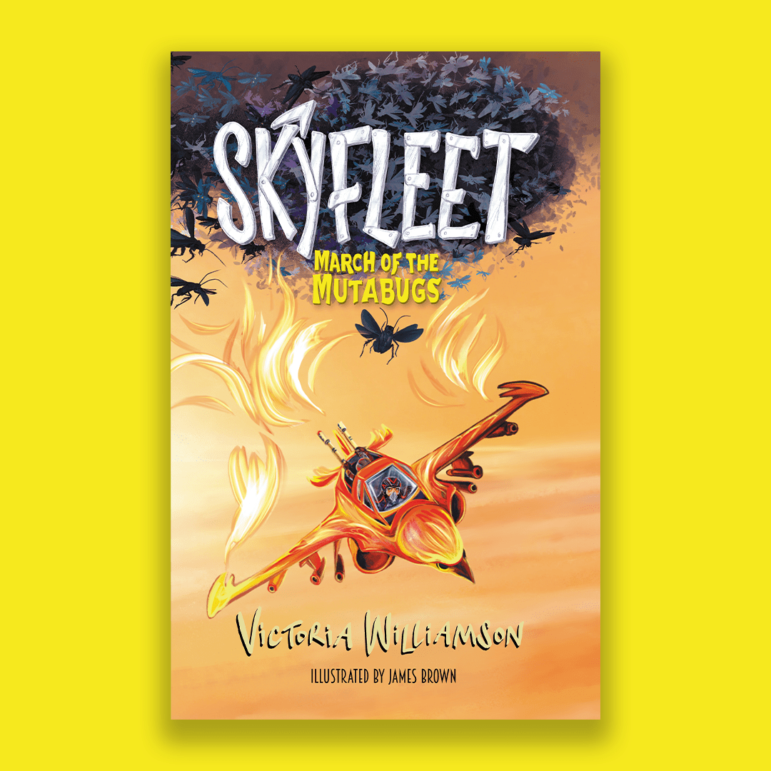 Cover of Skyfleet by Victoria Williamson on a vivid yellow background